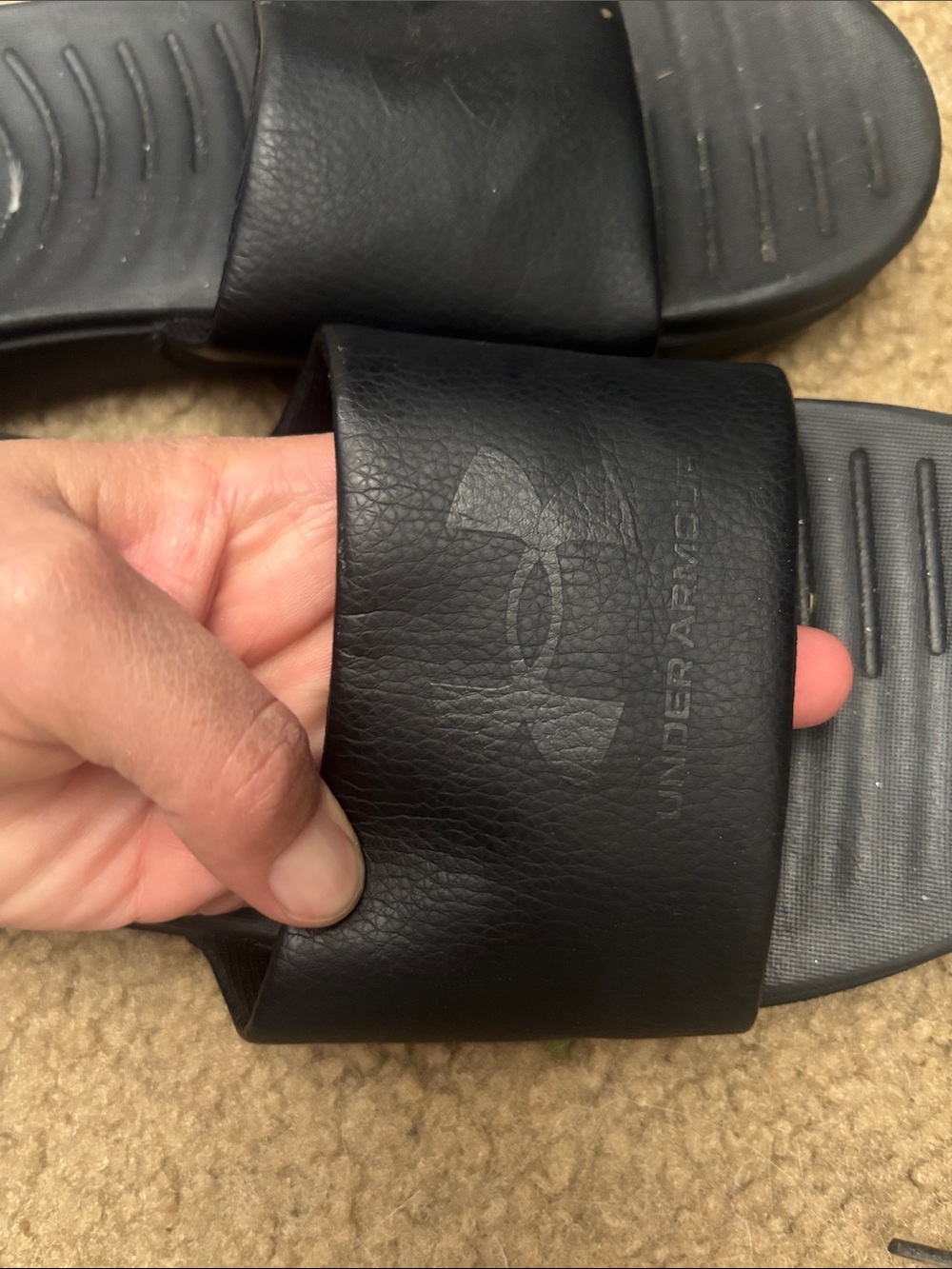 Under Armour Black Men's Slide Sandals with Embossed Logo